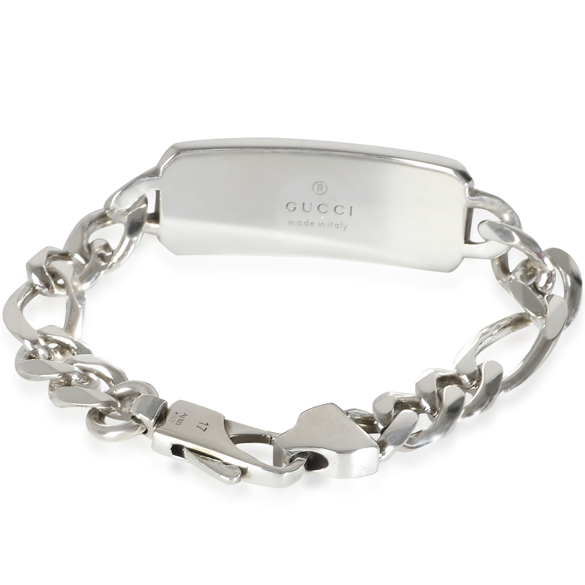 GG & Bee Engraved Bracelet in Sterling Silver