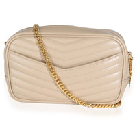 Dark Beige Chevron Calfskin Mini Lou Crossbody Bag