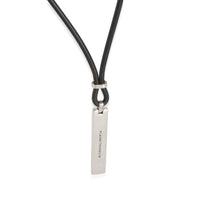 Atlas Bar Pendant On Rubber Cord in Sterling Silver