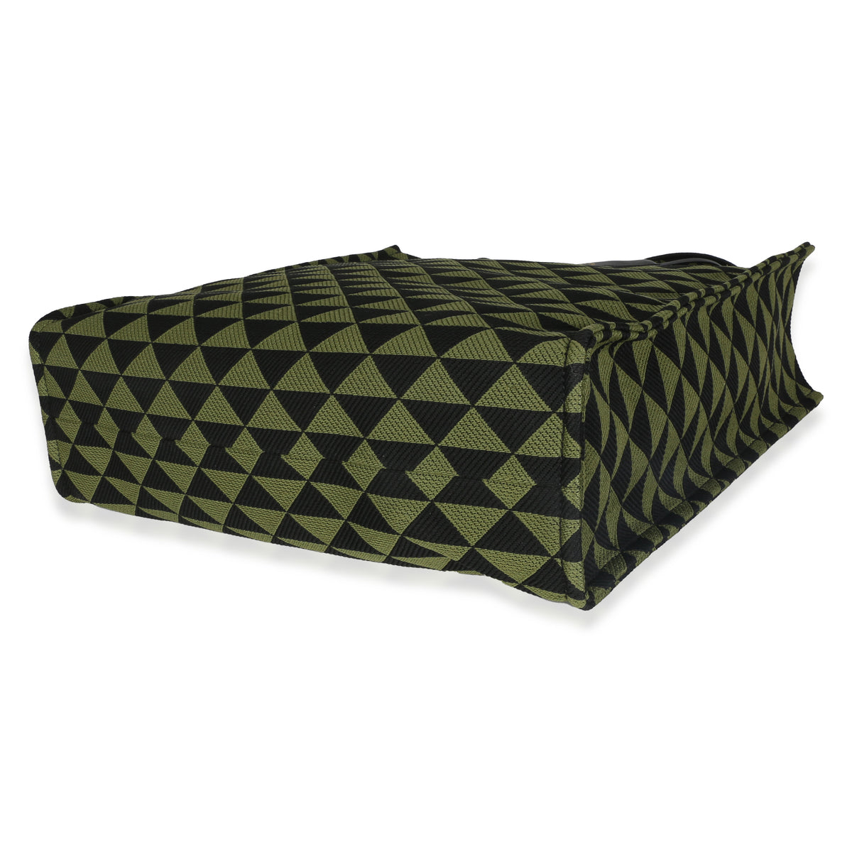 Black Green Jacquard Triangolo Symbole Shopping Tote