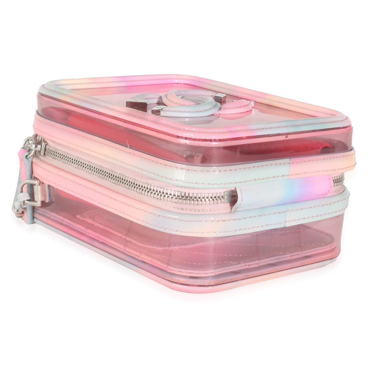 Pink PVC Patent CC North South Filigree Vanity Case