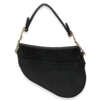 Black Velvet Crystal Mini Saddle Bag