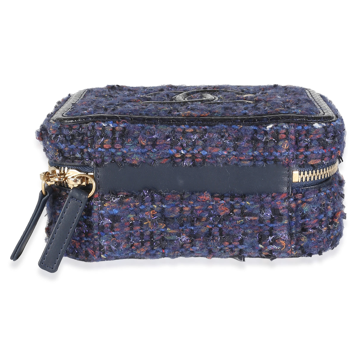 Navy Tweed Python Small CC Filigree Vanity Case