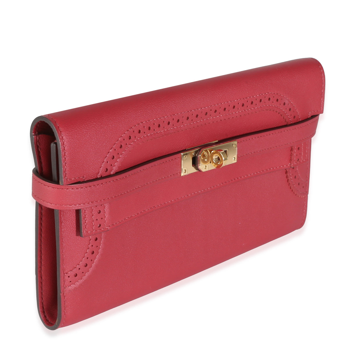 Rouge Grenat Swift Ghillies Kelly Longue Wallet GHW