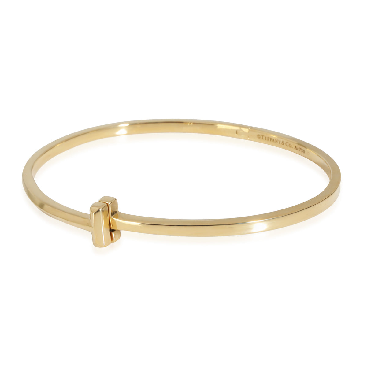 Tiffany T Hinged Bangle in 18K Yellow Gold