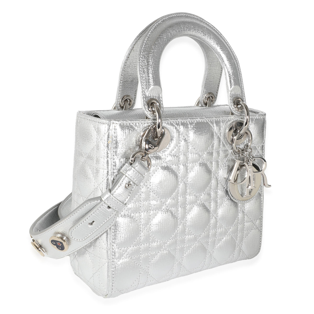 Silver Metallic Grained Calfskin Cannage My ABCDior Lady Dior