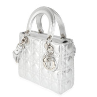 Silver Metallic Grained Calfskin Cannage My ABCDior Lady Dior