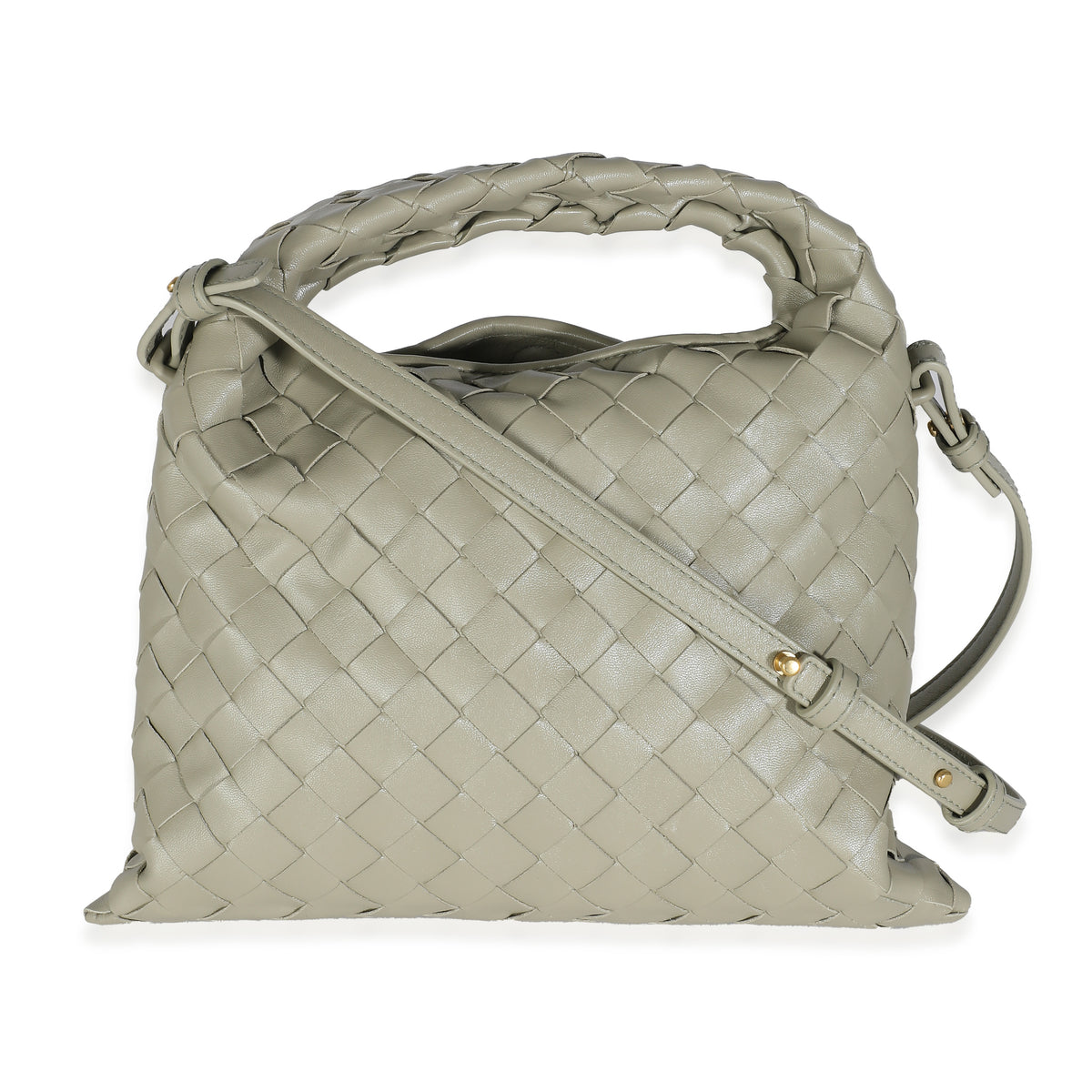 Travertine Nappa Intrecciato Mini Hop Hobo