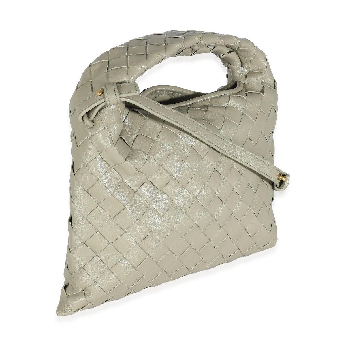 Travertine Nappa Intrecciato Mini Hop Hobo