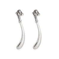 Elsa Peretti Teardrop Diamond Drop Earrings in Platinum 0.75 CTW