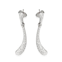 Elsa Peretti Teardrop Diamond Drop Earrings in Platinum 0.75 CTW