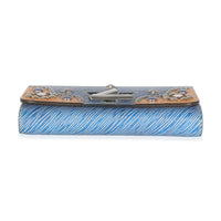 Blue Epi Studded Twist Chain Wallet