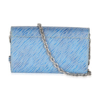 Blue Epi Studded Twist Chain Wallet