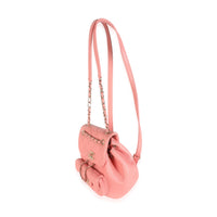 Pink Quilted Lambskin Mini Duma Drawstring Backpack