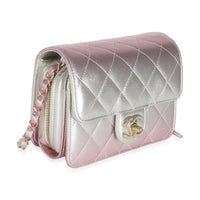 Gold Pink Ombre Metallic Lambskin Like A Wallet Flap Bag