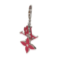 Fuchsia Silver Metal Fleur d Epi Bag Charm