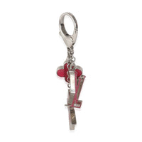 Fuchsia Silver Metal Fleur d Epi Bag Charm