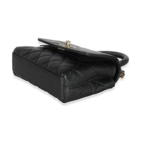 24K Black Quilted  Extra Mini Coco Top Handle Bag