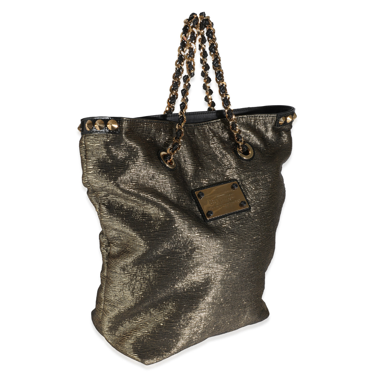 Gold Metallic Jacquard Double Jeu Tote