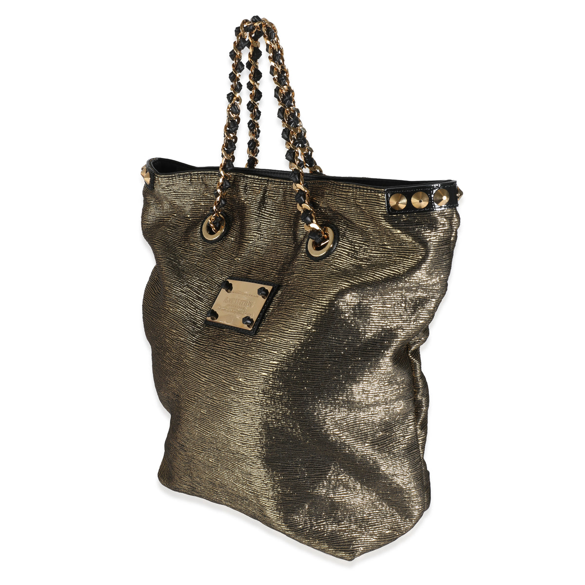 Gold Metallic Jacquard Double Jeu Tote