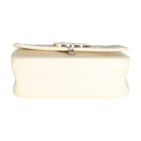 White Sheepskin Chevron Small Subtle Flap Bag