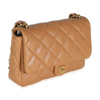 Tan Quilted Lambskin Medium Funky Town Flap Bag