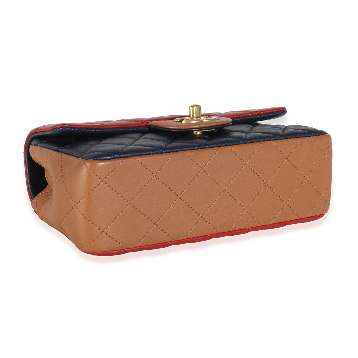 Tri-Colour Quilted Lambskin Mini Rectangular Flap Bag