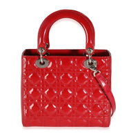 Red Patent Cannage Medium Lady Dior