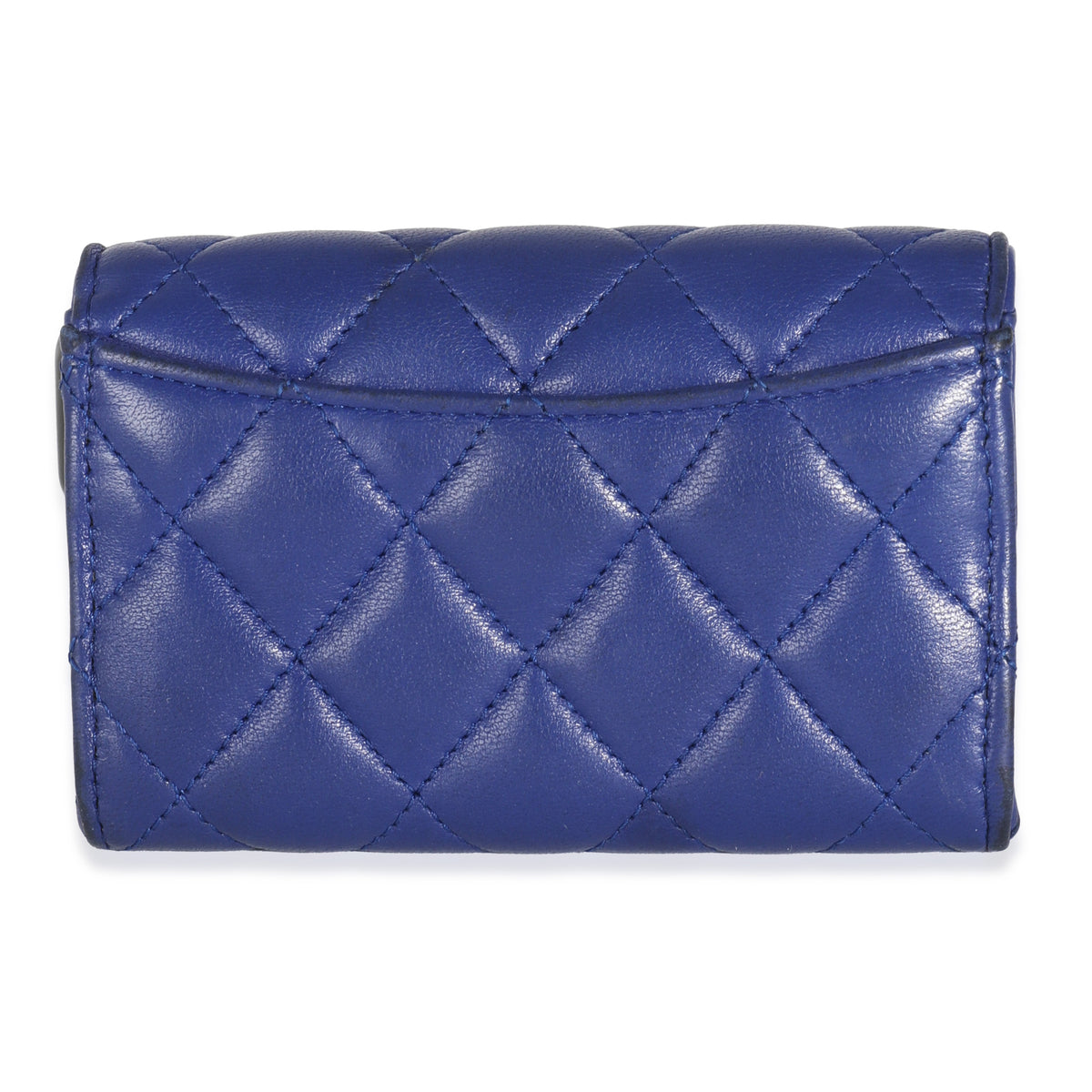 Navy Quilted Lambskin Classic Card Case