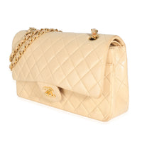 Vintage 24K Beige Quilted Lambskin Medium Classic Double Flap Bag