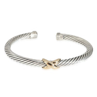 Cable X Bracelet in 14k Yellow Gold/Sterling Silver