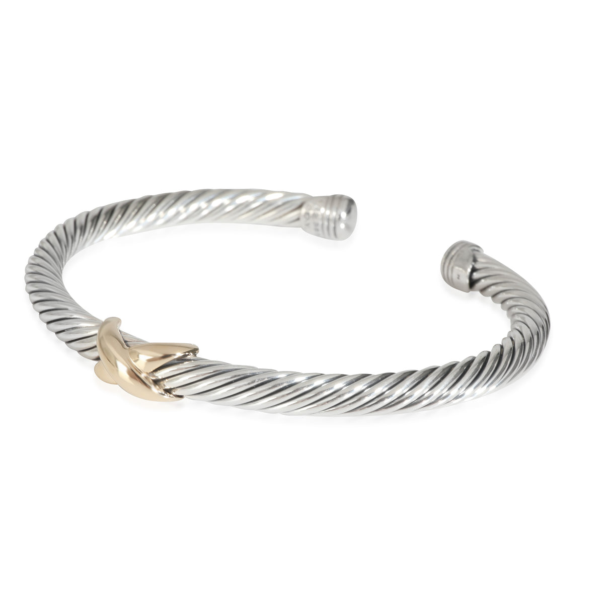 Cable X Bracelet in 14k Yellow Gold/Sterling Silver