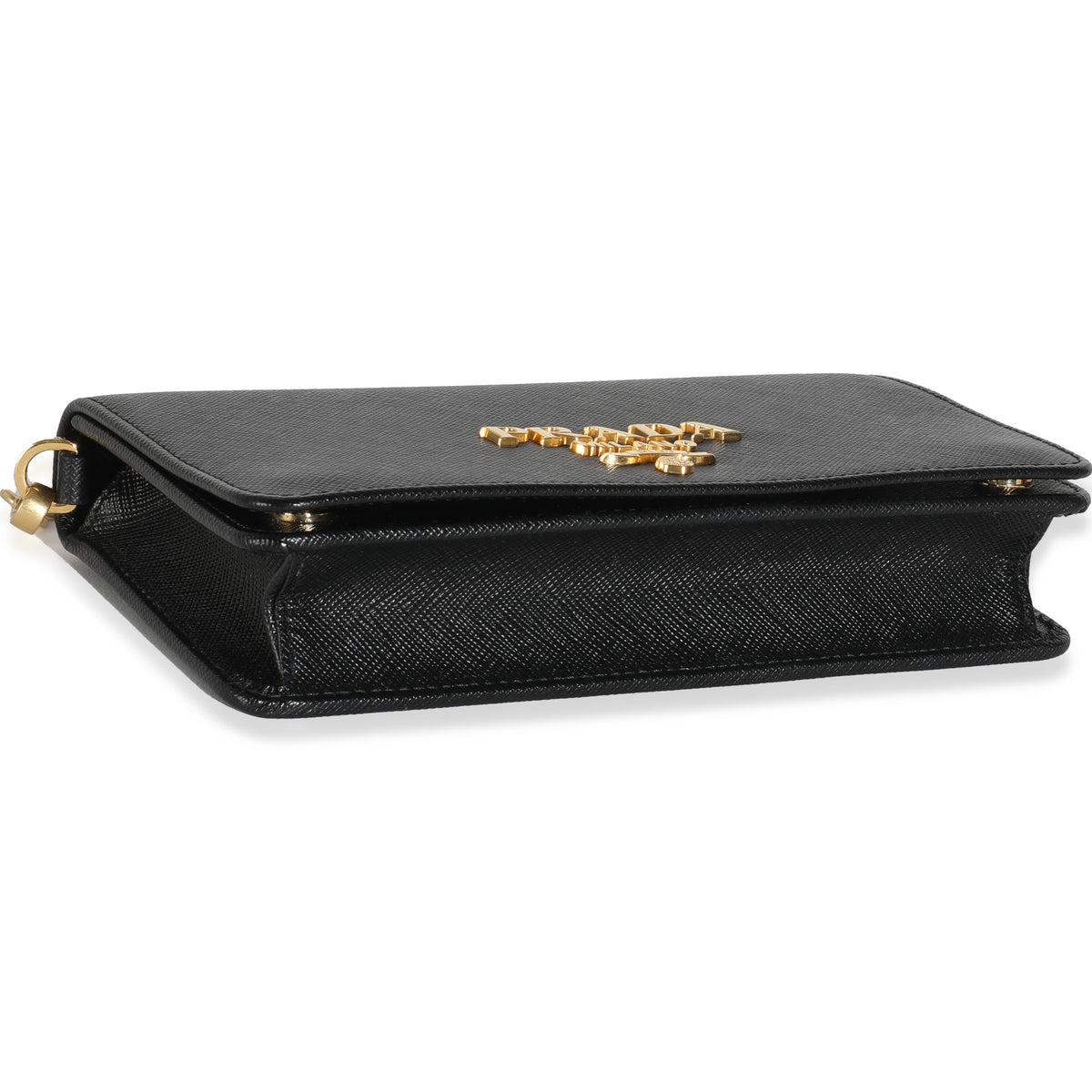 Black Saffiano Chain Wallet