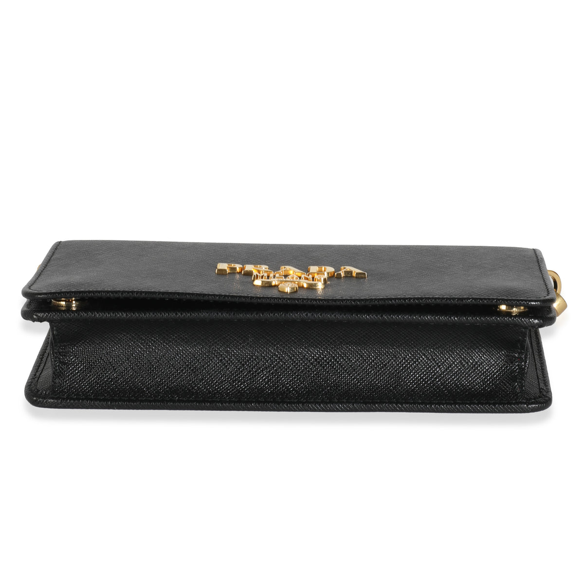 Black Saffiano Chain Wallet