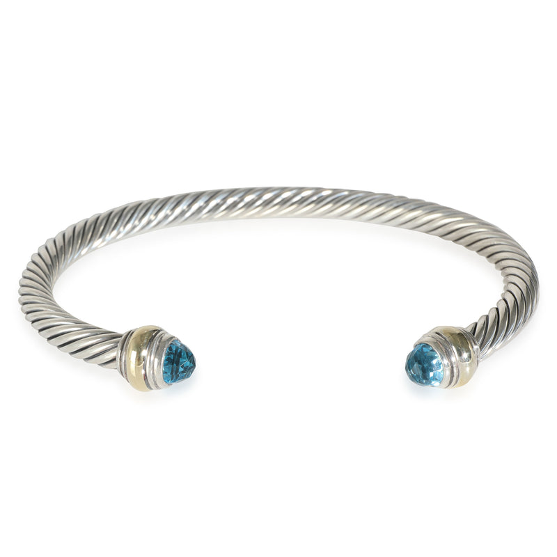 Cable Classic Topaz Bracelet in 14k Yellow Gold/Sterling Silver