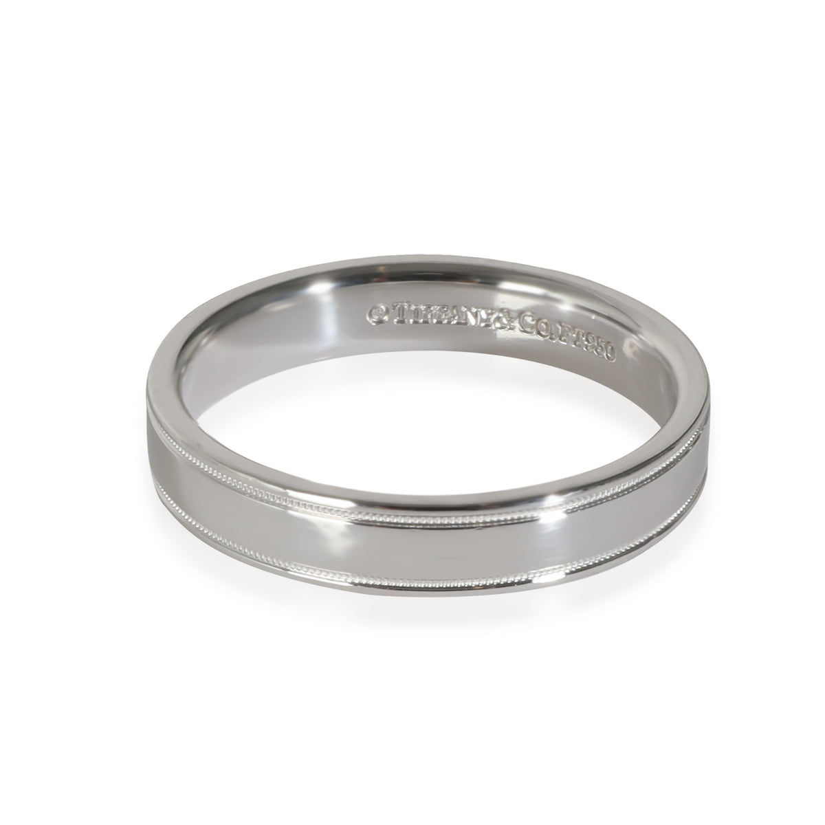 Together Double Milgrain Wedding Band in Platinum