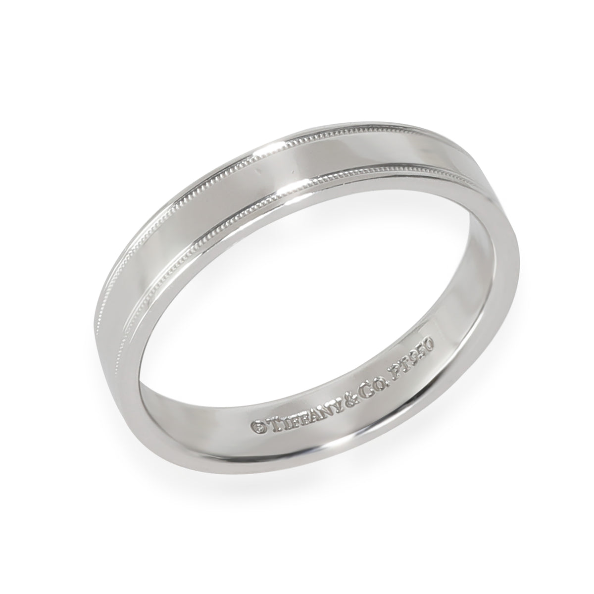 Together Double Milgrain Wedding Band in Platinum