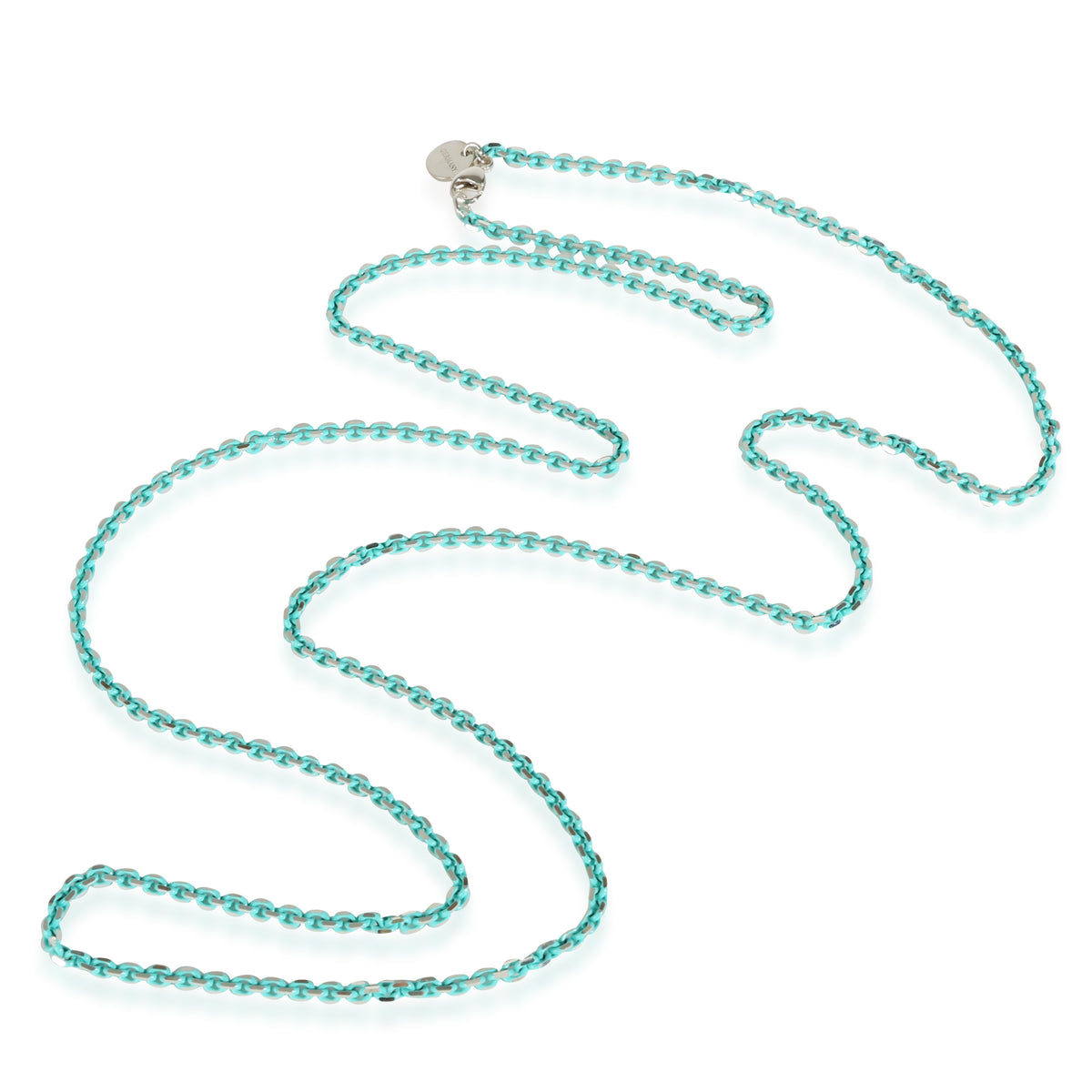 Sparkle Chain With Blue Enamel in Sterling Silver, 30 Inches