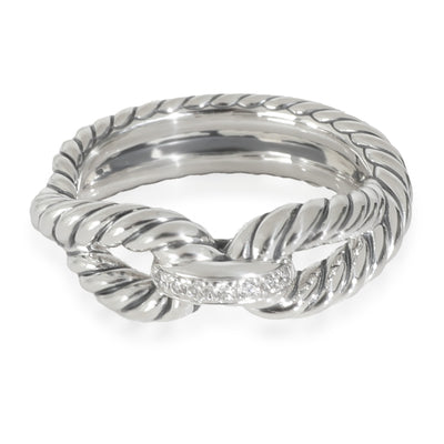 Cable Loop Ring in  Sterling Silver 0.05 CTW