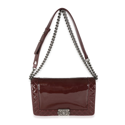 Burgundy Patent New Medium Boy Reverso Bag