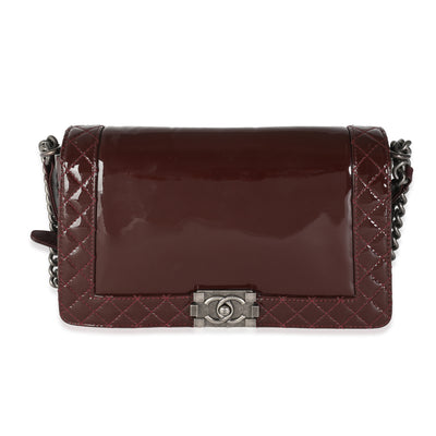 Burgundy Patent New Medium Boy Reverso Bag