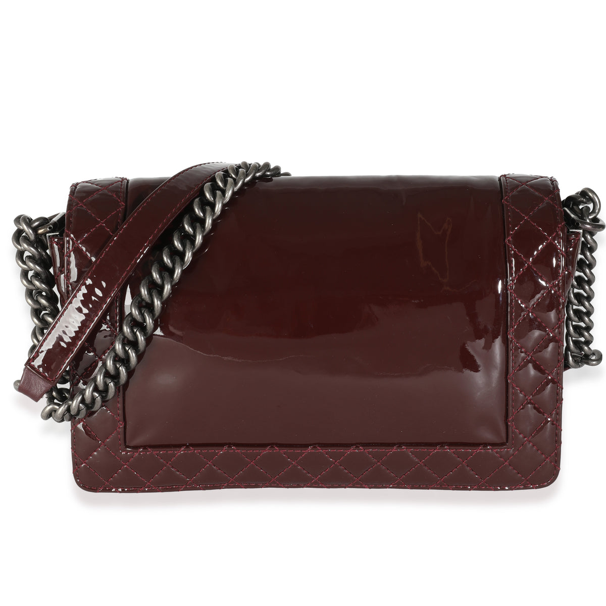 Burgundy Patent New Medium Boy Reverso Bag