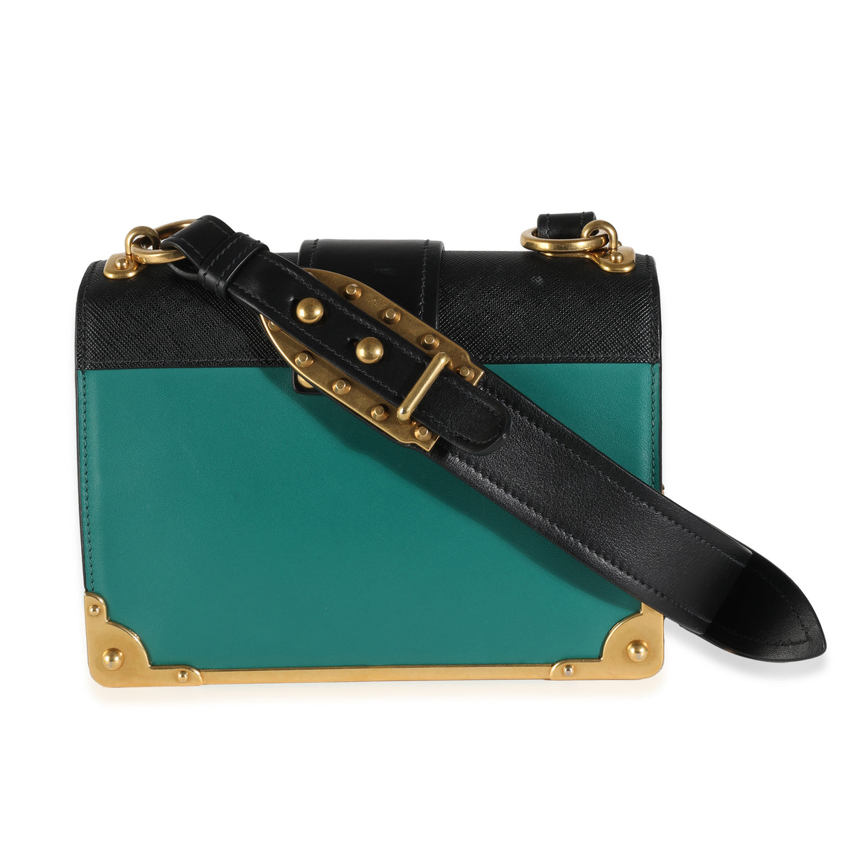 Black Saffiano Green City Calf Cahier Bag