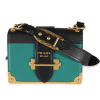 Black Saffiano Green City Calf Cahier Bag