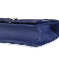 Navy Grained Calfskin Medium Diorama Flap Bag