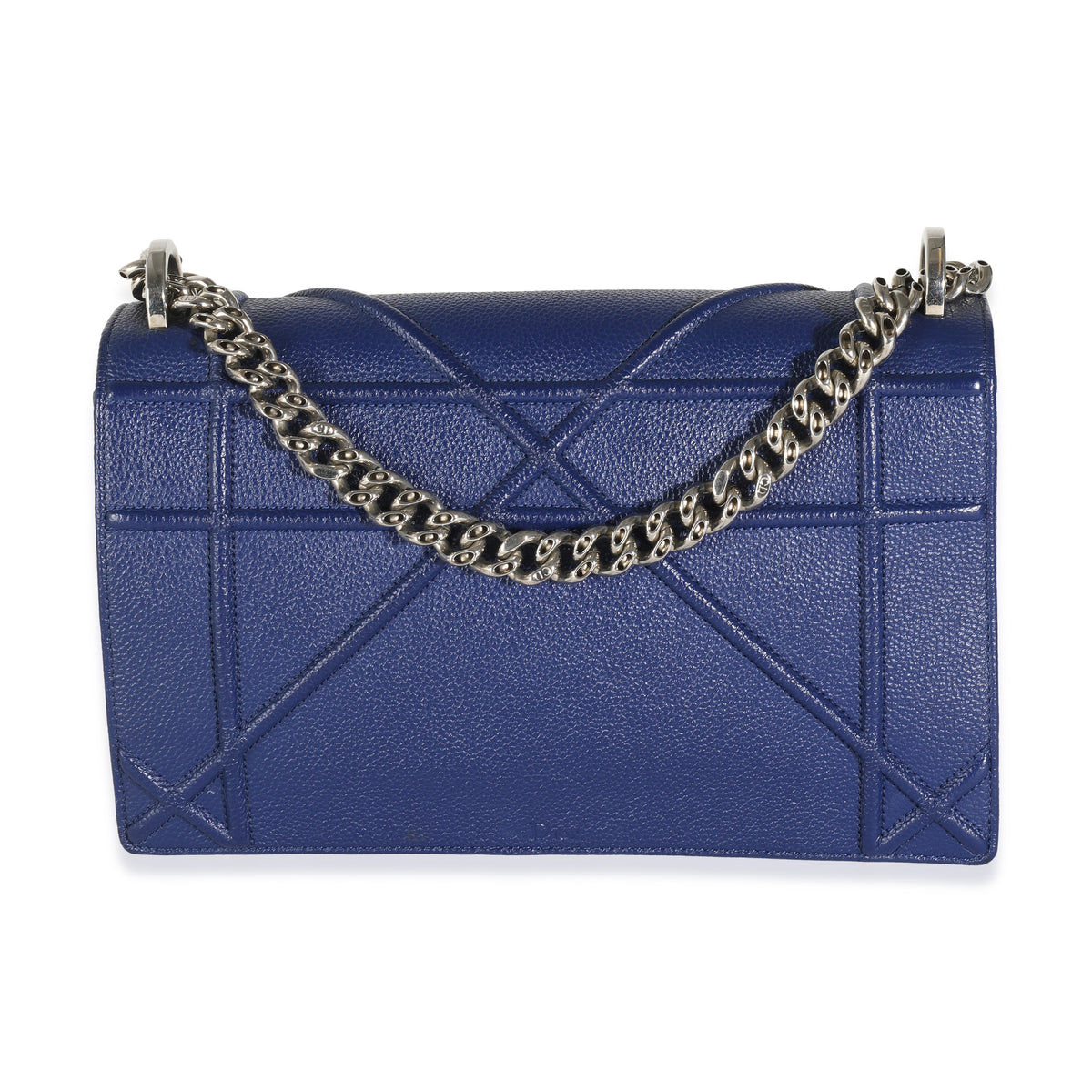 Navy Grained Calfskin Medium Diorama Flap Bag