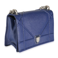 Navy Grained Calfskin Medium Diorama Flap Bag