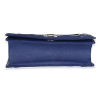 Navy Grained Calfskin Medium Diorama Flap Bag