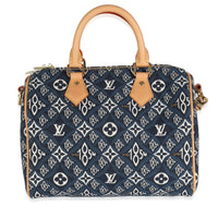 Blue Since 1854 Jacquard Canvas Speedy Bandouliere 25