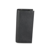 Black Saffiano Long Flap Wallet